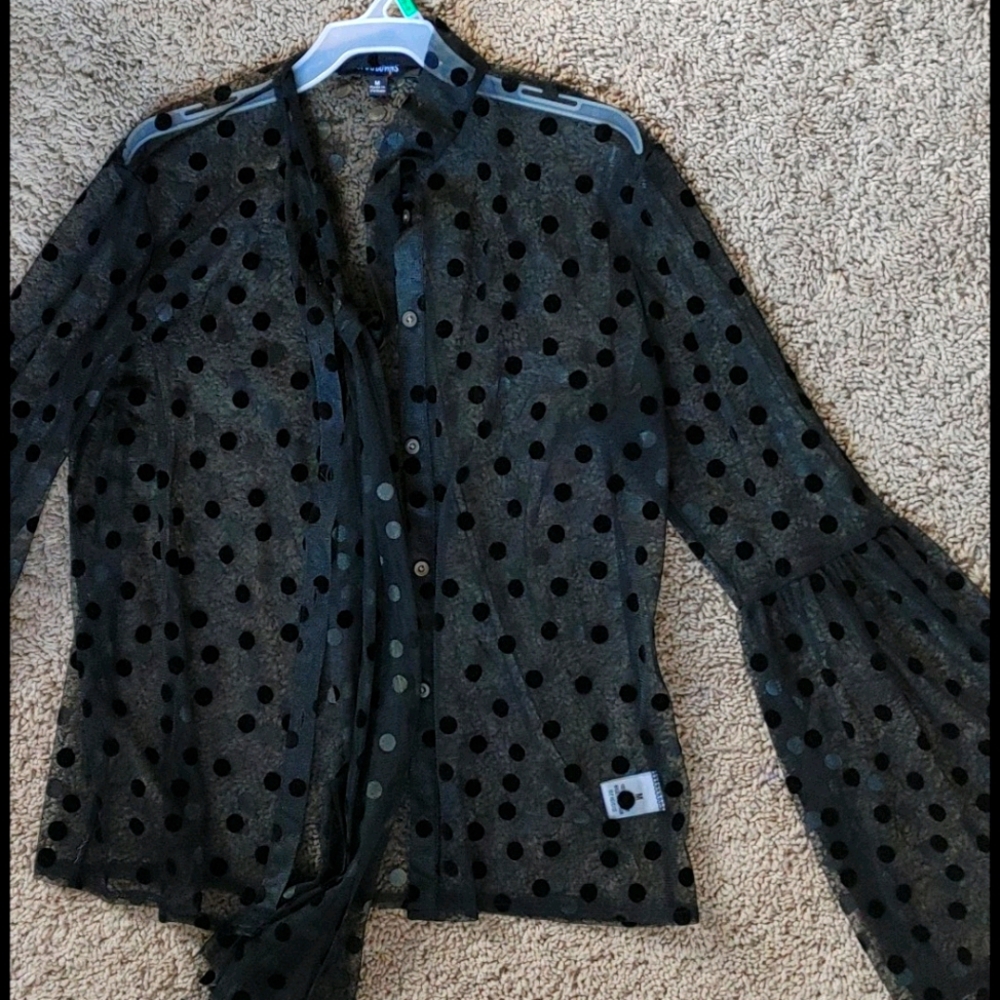 Polka Dot Mesh Top